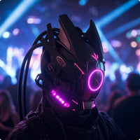 Cosplay Helmet Faceplate with LED | Light-up, edgy Helmet faceplate, for Halloween