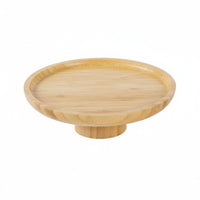High Footed Serving Plate Wood Grain Wooden Pedestal Tray Versatile Pedestal Dessert Plate for Living Room, Dining Table, Party