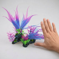 Large Multicolored Aquarium Plants and Aquatic Tank Decorations, Weighted Anchor Stone Aquarium Plants, Low Maintenance PE and