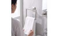 Rustproof Hand Towel Loop with Square Base Geometric Hand Towel Loop Space-Saving Hardware Sleek for Washroom