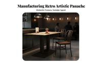 Retro Design Cross-Back Chair Distressed Finish Cross-Back Cafe Chair Industrial Design Dining Seating Sturdy Construction for Restaurant Owners, Homeowners, Event Planners, Cafe, Kitchen, Living Room, Events