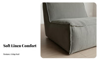 Wabi-Sabi Aesthetic 3-Seater Sofa Removable and cleanable Cover Upholstered Three-Seater Japanese aesthetic Couch Small Space Solution for Apartment Dwellers, Minimalists, Office Managers, Lounge Area