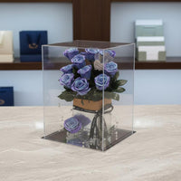 Acrylic Flower Gift Box Handmade Maintained Floral Display Box Dustproof Sustained Rose Display Case for Girlfriend, Wife, Valentine's Day, Engagement