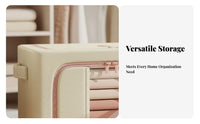 Collapsible textile Box with viewing panel Foldable home arrangement Organization for Renters