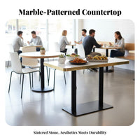 Sintered Sta Top 4-Seater Restaurant Table and Chairs robust Duty 4-Person Table and Chair Group long-lasting Construction Commercial Furnishing Easy to Clean for Food Stall owners, Business Owners, Restaurants, Canteens, Cafes, Bistro