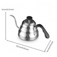 Hand Pour-over Kettle Stainless Steel Gooseneck Kettle Accurate Anti-Corrosion for Baristas, Home Kitchen, Cafe