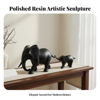 2 Pieces Resin Elephant Figurine Set Sandst Single Finish Decorative Elephant Statue Creative Home Decor Decoration for Homeowners, Living Room