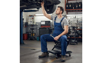 Folding Technician Stool Heavy-Duty Steel Frame Rolling Technician Stool Full Rotation Casters Creeper Seat for Mechanics