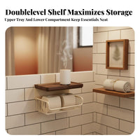 surfaceMounted Tissue Box with Shelf Multi-Functional Storage for Powder Room, RV