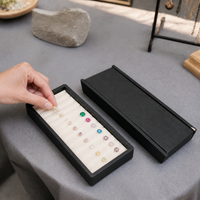 Gemstone Display Tray with Magnetic Lid for Jewelry Storage and Organization