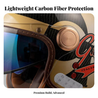 Carbon Fiber 3/4 Helmet Protection 3/4 Shell Removable and Washable Liner Shielded Headwear for Women, All Season, Commuting