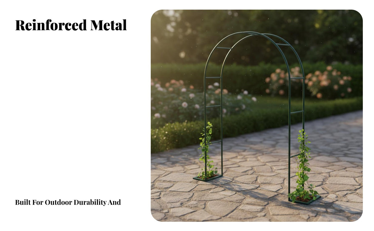 Weather Resistant Climbing Plant Arch Weatherproof Garden Arch Trellis Rustproof Climbing Plant Arbor Heavy Duty for Gardeners, Homeowners, Couples, Outdoor, Backyard, Patio, Pathway