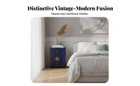 Modern Chinese Design Distressed cream 2-Drawer End Table Handmade Nightstand Vintage aesthetic Bedside Cabinet Fully Assembled for residents, Adults, Living Room, Hallway, Office