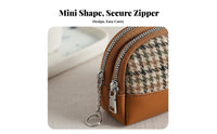 Mini Wallet Compact Mini Zipper Pouch Retro Design Change Pouch for Students, Adults, Daily Use, Shopping, Commuting