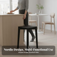 Nordic Design Stackable Square Stool Space-Saving Stackable Wooden Stool sturdy Construction Backless Seat Lightweight & Portable for Families, Homeowners, Office Workers, Dining Room, Kitchen, Entryway, Bedroom