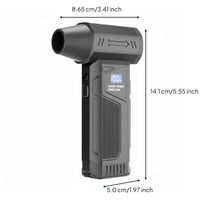 Powerful Airflow Rechargeable Turbo Blower Brushless Engine Portable Air Duster Lightweight Cordless Air Blower Built-in LED Light for Photographers, Workshop
