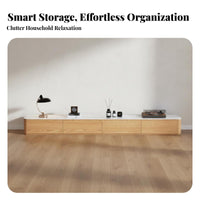 TV Stand and Coffee Table Set Cable Management Holes Sintered Stone TV Cabinet Easy to Clean Sintered Stone Television Stand Surface Console
