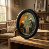 Oval Wooden Picture Black-Framed Oval Wood Picture Frame Glossy for Tabletop, Entryway, Halloween