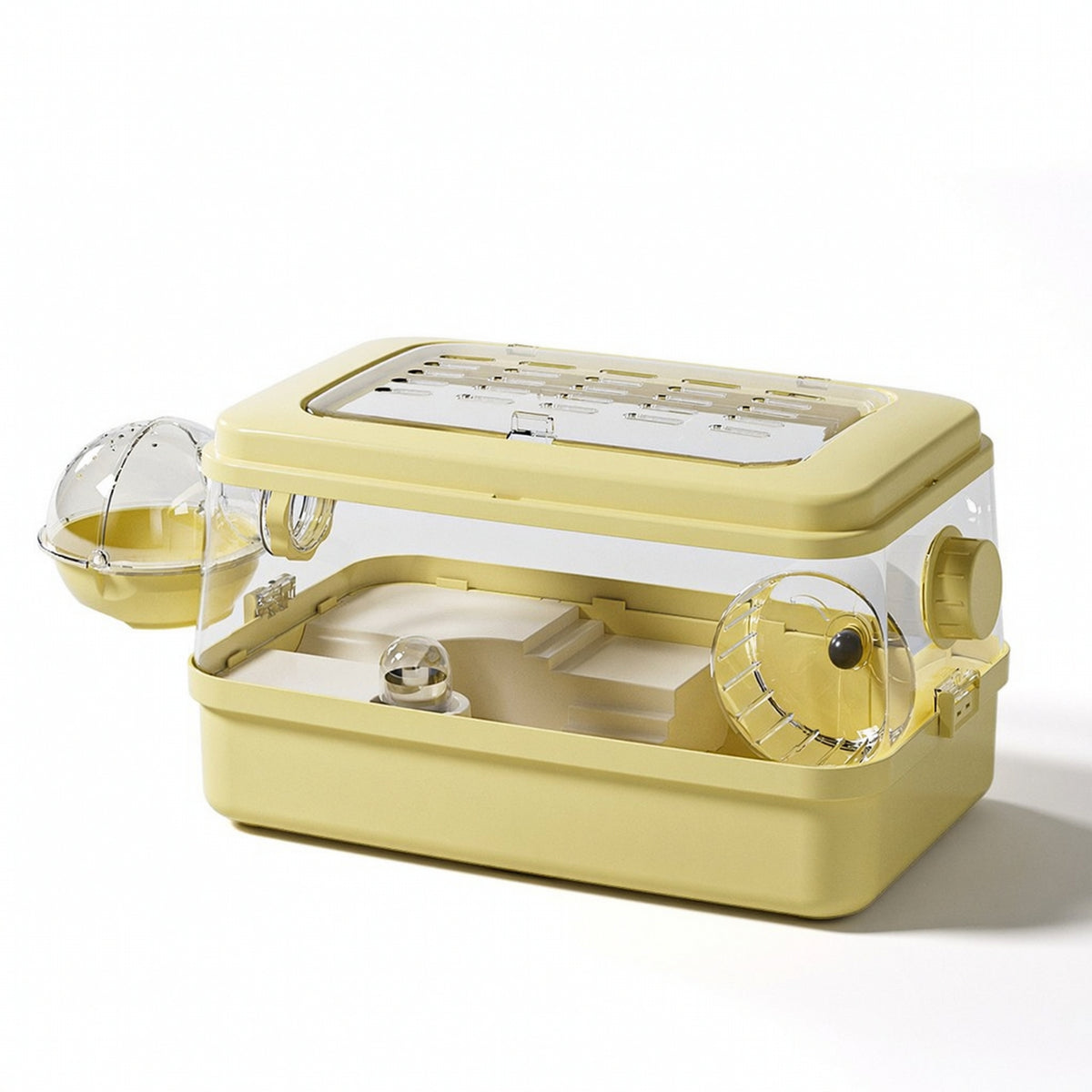 Hamster Cage with Wheel Top-Opening Hamster Habitat with Platform Spacious