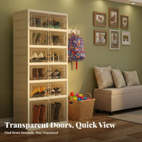 Dustproof Clear Door Shoe Rack Space-Saving Clear Door Shoe Storage Box Dust-Proof Easy Assembly for Apartment Dwellers, Sneaker Collectors, Entryway, Closet, Dorm Room, Bedroom