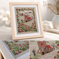 European Style Embroidered Landscape Decorative Painting DIY Material Kit for Adults - 12-inch Frame