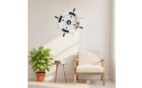 Ship Wheel with Rope Nautical Ship Wheel Handcrafted Decor for Living Room