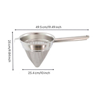 Conical Mesh Strainer Stainless Steel Conical Strainer Sieve Heavy Duty Kitchen Tool Sturdy for Chefs, Home Cooking