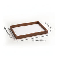 Jewelry Tray Wooden Accessory Tray Organizer Rectangular Open-Top for Collectors, Dresser, Vanity