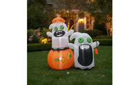 Inflate Inflatable Pumpkin with Ghosts Outdoor Halloween Inflatable Quick Inflation Pumpkin Ghost Easy Setup for Families, Homeowners, Yard, Lawn, Garden, Porch