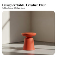 Round Plastic Coffee Table Waterproof Minimalist Coffee Table Living Room Furniture Stable Support Multi-Functional for Balcony
