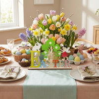 Easter Bunny Table Decor Festive Design Freestanding Bunny Ornament Farmhouse Design Easter Table Centerpiece for Families, Homeowners, Tabletop