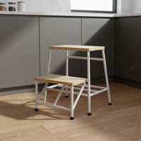 Combination Purpose Ladder Stool Space-Saving 2 Step Stool Non-Slip Feet Small Step Ladder for Kitchen, Living Room, Bedroom