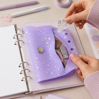 M5 5-Hole PVC Transparent Zipper Pouch for Loose Leaf Binders, Card Holder & Coin Purse Insert