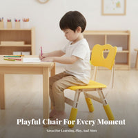 Thickened long-lasting Adjustable Height Plastic Chair Cartoon Design Adjustable Leg child's Chair Easy to Clean kids' Furniture Ergonomic Backrest for Preschoolers, young children, Daycare Providers, Kindergarten, Classroom, Playroom, Study Corner