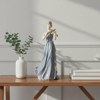 Ceramic Lady Figurine European Style Ceramic Woman Statue Elegant Design Woman Figurine for Entryway