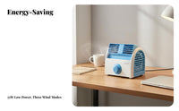 Bladeless Desk Fan Low Noise Retro Table Fan Comp Electric T Size Cooling Fan for Students, Office Workers, Desktop, Dorm Room, Bedroom