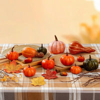 48 Pieces Lifelike Fake Pumpkins with Acorns Speckled Mini Pumpkin Decoration Set Textured Artificial Pumpkins Miniature for Table Centerpiece, Thanksgiving, Diy Crafts