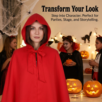 Hooded Cape Medieval Costumes, Wizard Costume Hooded Cloak, Maxi Cape for Fancy Dress, Halloween Party Costume Cape, Role-Playing Cosplay Cloak