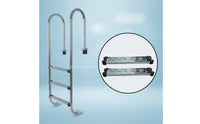 Stainless Steel 3-Step Pool Ladder Rustproof Pool Ladder with Step Pads Polished Long-Lasting for Swimming Pools