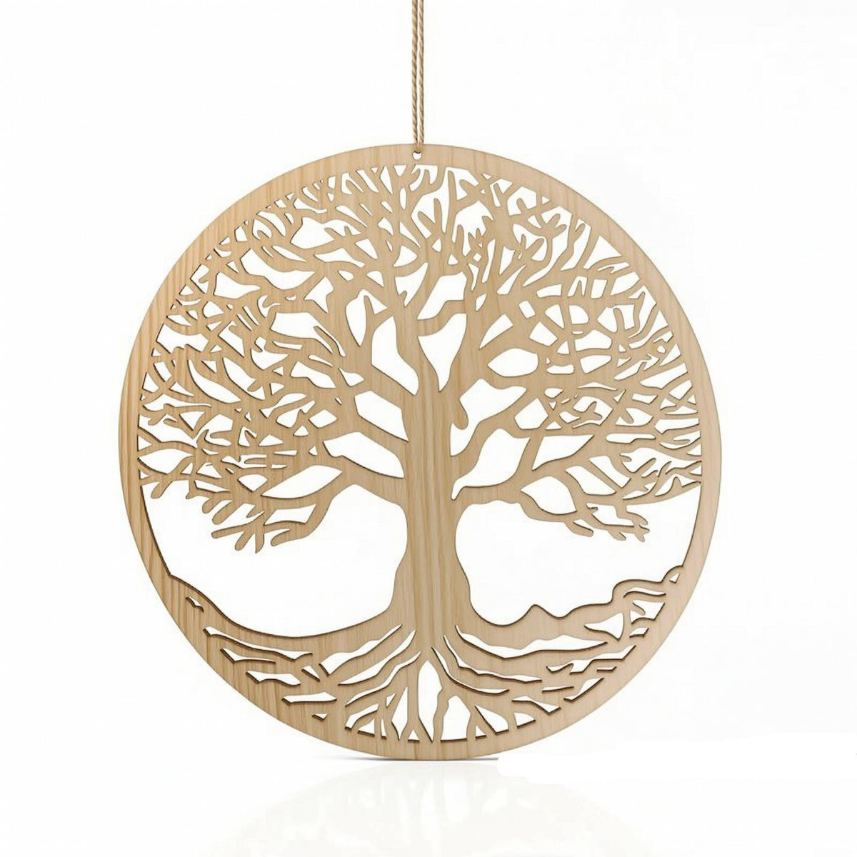 Tree of Life Wall Hanging Plaque Round Tree of Life Wall Hanging Wooden Plaque with Rope Lightweight Minimalist for Living Room