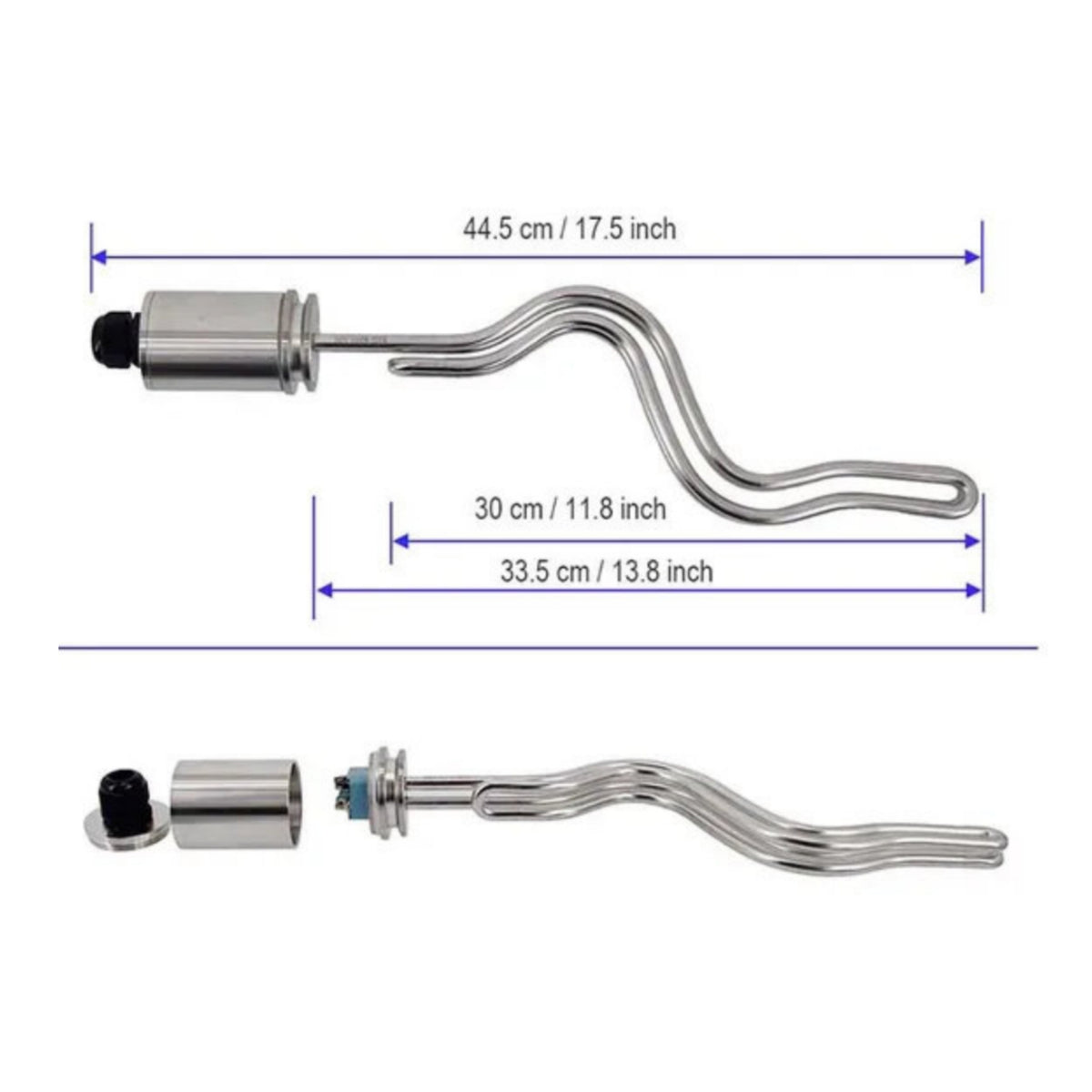 Low Watt Density Tri-Clamp Undulating Foldback Heating Heater Easy to Install Tri-Clamp Undulating Heating Heater Uniform Heat Distribution Immersion Heater Energy Efficient for Homebrewers