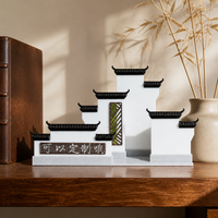 Chinese Style 3D Printed Ancient Architecture Micro Landscape Ornament for Aquariums and Bonsai