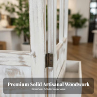 Folding Wooden Screen Foldable Design Decorative Wood Divider Multi-Functional Panel Screen Divider for Shop Owners, Renters, Entryway, Bedroom, Cafe
