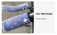 Winter Bike Handle Warmers Cold-Resistant Winter Bike Grip Covers Warm Keeping Fleecy Handlebar Grips for Motorcycle Riders, Men, Outdoor Riding