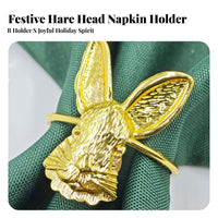 Elegant Hare Napkin Holder Elegant Design Gold Easter Napkin Buckle Sturdy Alloy Metal Hare Holder for Party Hosts, Restaurant Owners