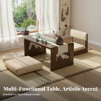 Traditional Chinese design Foldable Leg Low Desk Space-Saving Foldable Lap Tray Multi-Purpose Floor Table Multipurpose for Apartment Dwellers, Remote Workers, Bay opening, Bedroom, Living Room, Home Office
