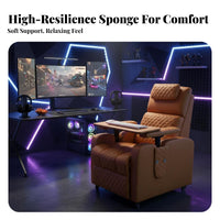 Reclining Function Gaming Sofa on Wheels Breathable Upholstery Computer Chair Ergonomic Design Recliner High Back for Gamers, Streamers, Students, Internet Cafe, Game Room, Bedroom