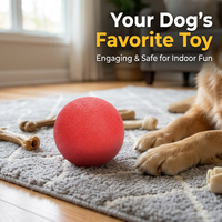 Rubber Dog Toy for Aggressive Chewers, Solid Core Training Ball, Highly Elastic Dog Ball, Interactive Rope Dog Toy, Dog Training Ball for Medium Dogs