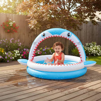 Shark Sprinkler Pool Overhead Inflatable Pool with Sprinkler Built-in Water Toy for Kids, Young Children, Backyard, Patio, Lawn