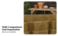 Waxed Canvas Tool Belt Wear-Resistant Waist Tool Belt Heavy Duty Multiple-Utility Pouch for Carpenters, Construction Site, Workshop